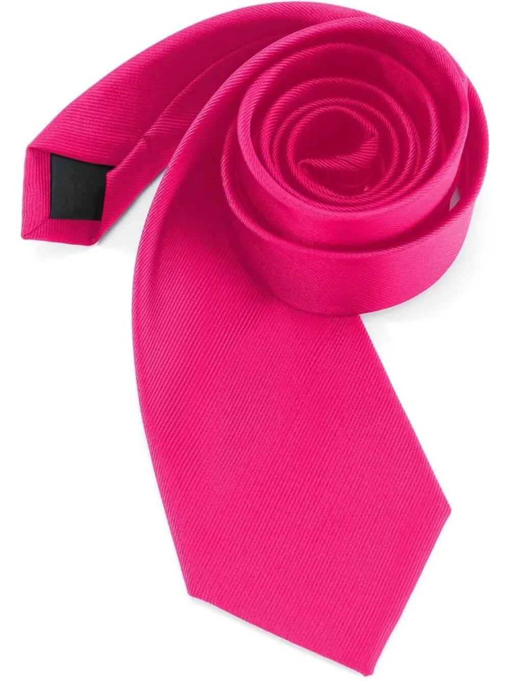 Men's Hot Pink Twill Diagonal Textured Silk Formal Necktie For Business Dress